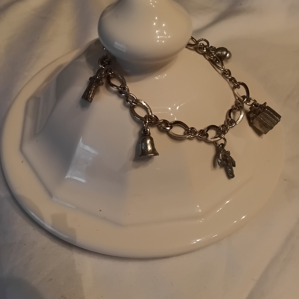 Silver  Charm Bracelet with Charms - Picture 4 of 5